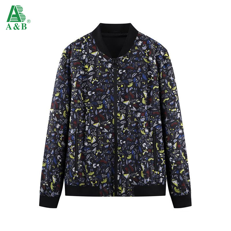 AB 2025秋冬新款高级感男装上衣花纹夹克休闲长袖男士夹克外套