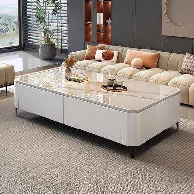 岩板茶几客厅家用2025新款小户型轻奢现代简约落地电视柜组合