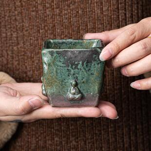 贵器手捏千佛杯粗陶敦煌印象主人杯个人专用茶杯茶具陶瓷敦煌风