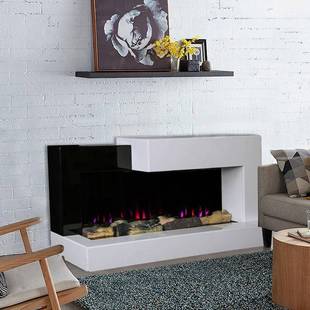 美式 饰家用客厅壁炉柜芯L型电子壁炉智能 取暖器火焰木炭装