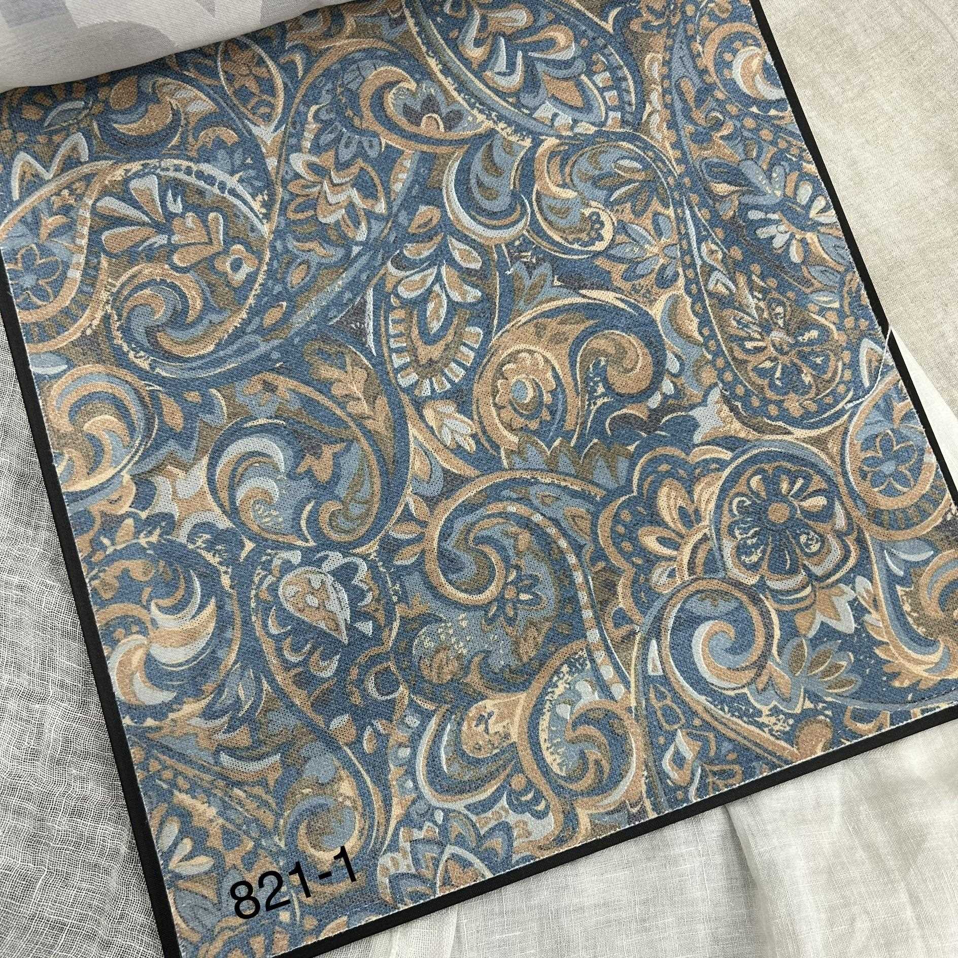 门幅280cm印花花布面料十字麻布底布复古古典印花花布桌布窗帘布