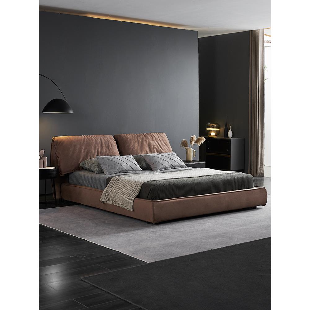 baxter大象耳朵床现代简约网红布艺极简软包轻奢羽绒科技布床主卧