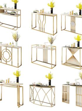 北欧大理石玄关柜轻奢风客厅条几靠墙长方形条案端景台玄关桌