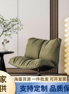 麂皮绒单人休闲椅客厅卧室设计师极简旋转椅现代轻奢懒人沙发椅子
