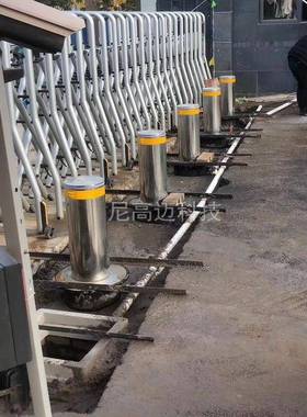 广州增城学校全自动升降柱智能遥控停车位挡车液压电动不锈钢地桩