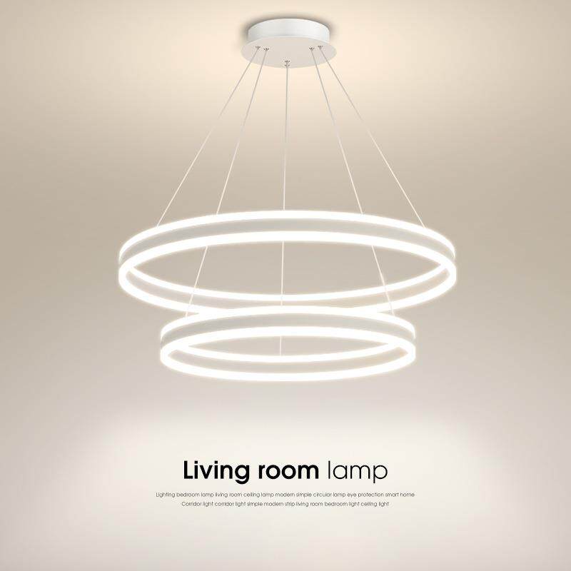 极简餐厅吊灯北欧现代简约创意双层客厅灯led护眼圆环书房卧室灯