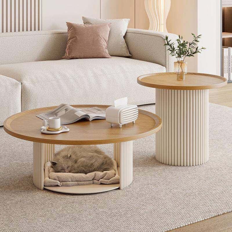 中古风原木茶几奶油现代简约小户型茶几组合猫窝储藏岩板茶几组合,3C数码配件,其它配件,淘宝优惠券,粉丝福利购,淘宝优惠卷