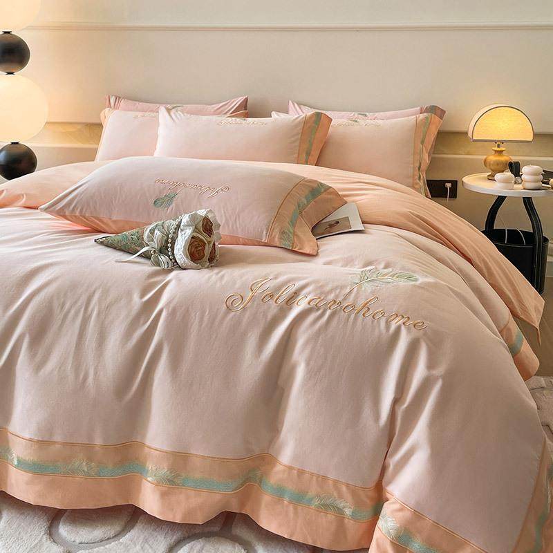 加厚保暖全棉磨毛四件套纯棉刺绣拼色轻奢风床笠款秋冬床上用品,3C数码配件,其它配件,淘宝优惠券,粉丝福利购,淘宝优惠卷