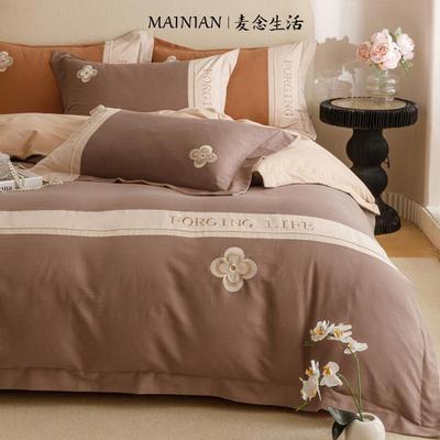 A类长绒棉高端床上磨毛四件套2025新款纯棉100全棉床单被套床笠款