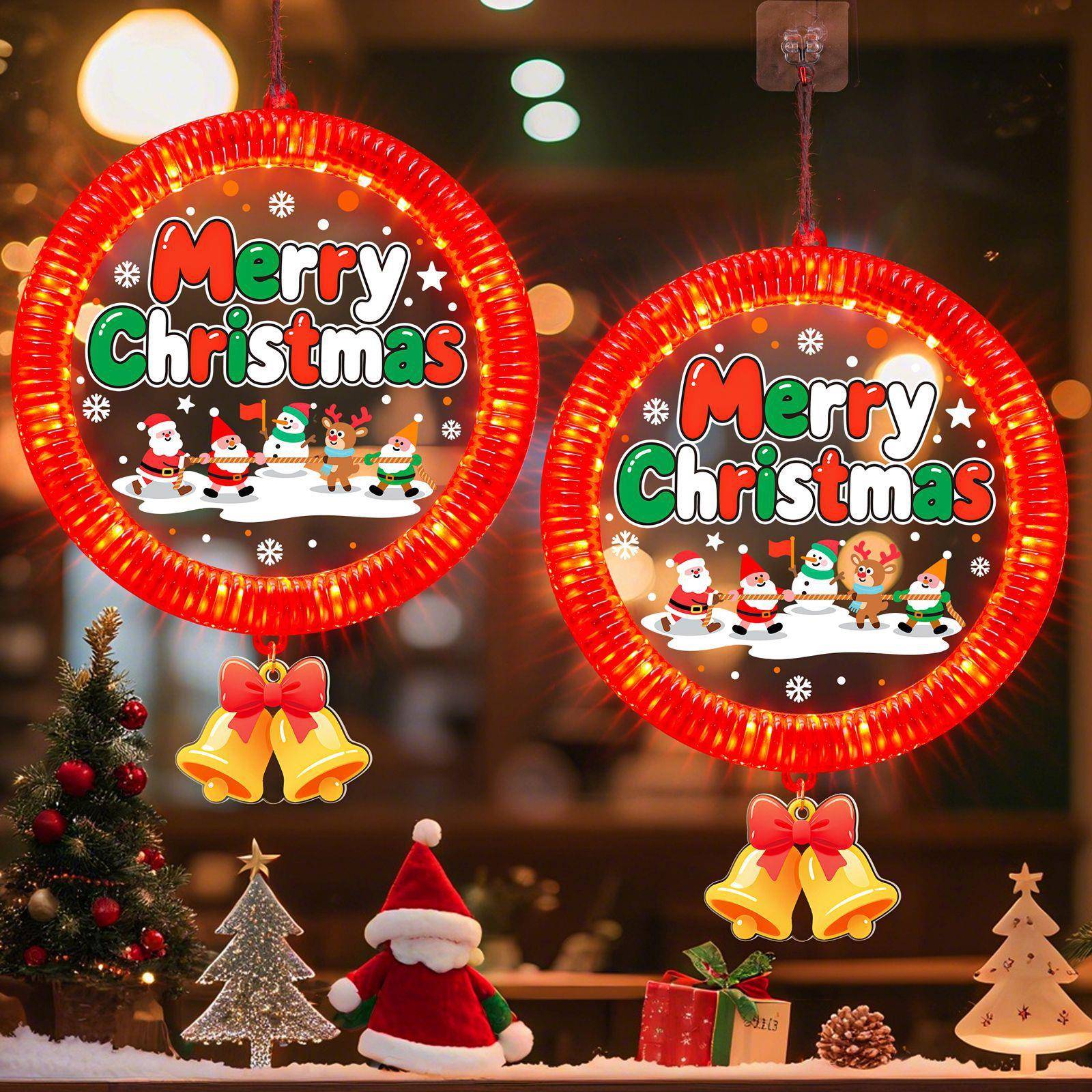 发光Merry Christmas圣诞节字母挂灯LED跑马彩灯氛围感装饰布置灯