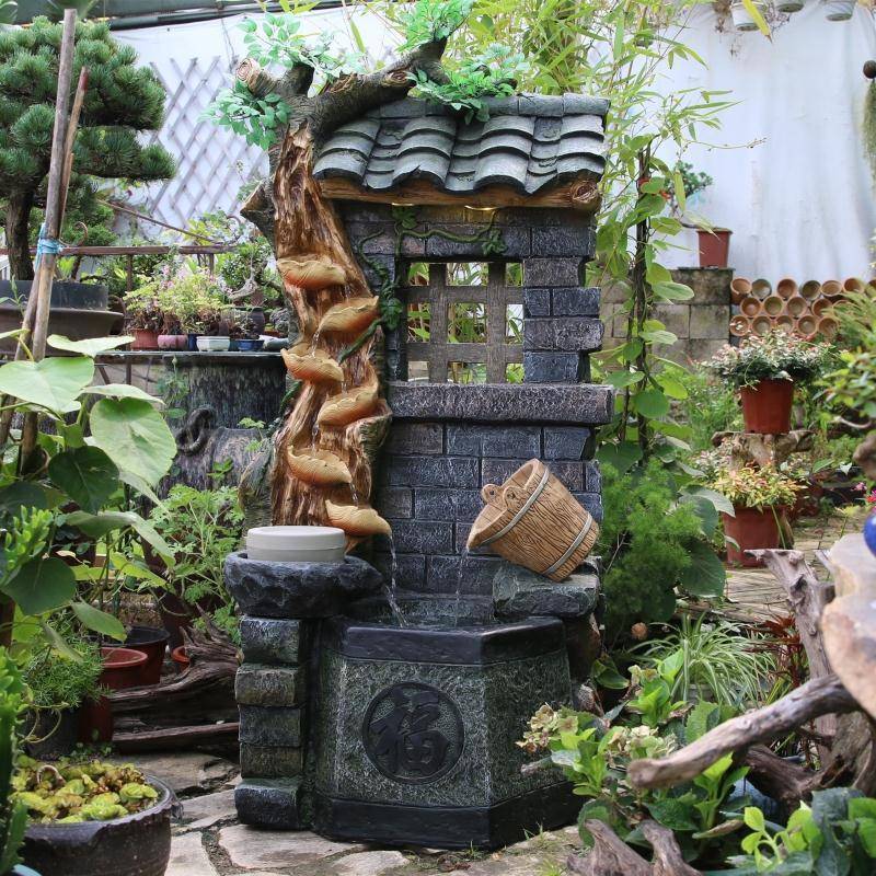 户外庭院花园假山流水喷泉摆件家居室内客厅阳露台水景观装饰摆设