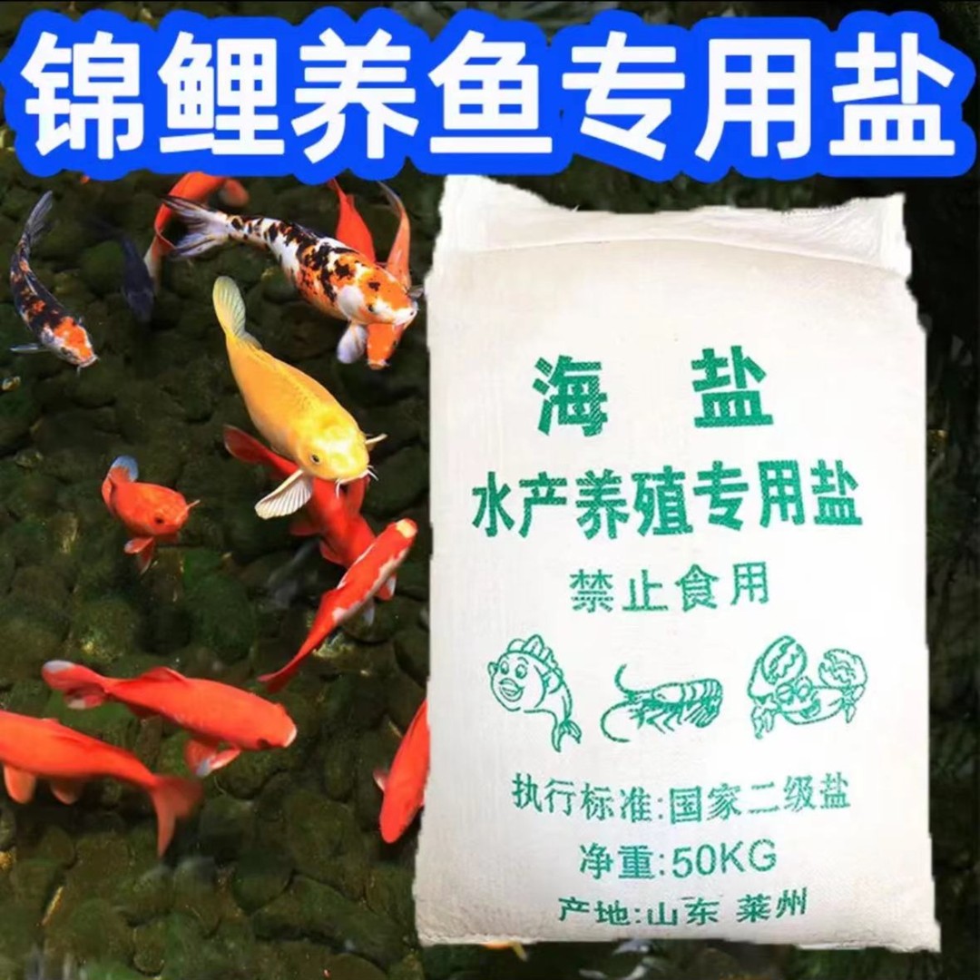 海盐鱼池日晒盐锦鲤水族养殖观赏鱼专用盐预防疾病稳定水质粗盐