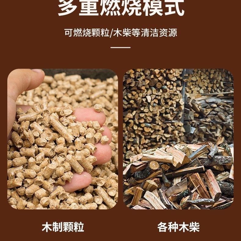 新款家用欧式无烟木柴颗粒两用取暖炉生物质采暖炉室内节能环保