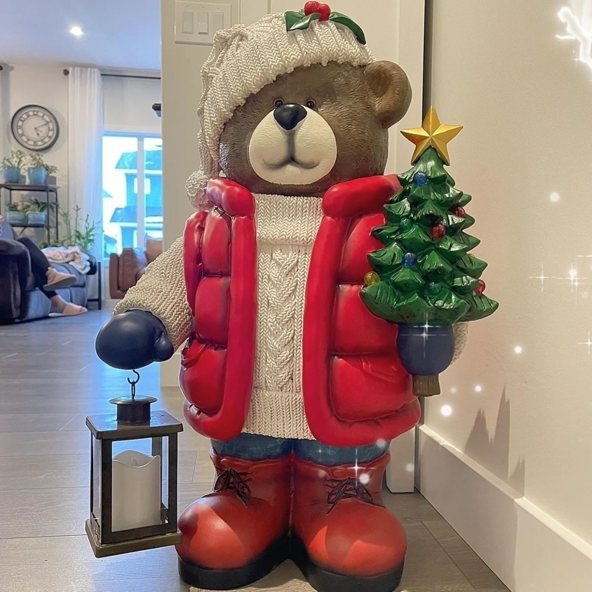 圣诞大熊七彩灯落地摆件高档客厅电视柜装饰家居庭院户外摆件清仓
