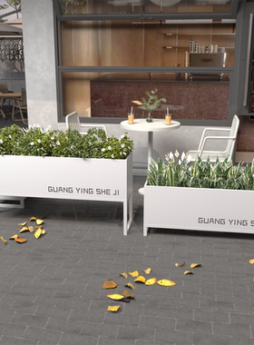 户外铁艺阳台种植箱组合庭院咖啡厅露台绿植隔断围栏定制室外花槽