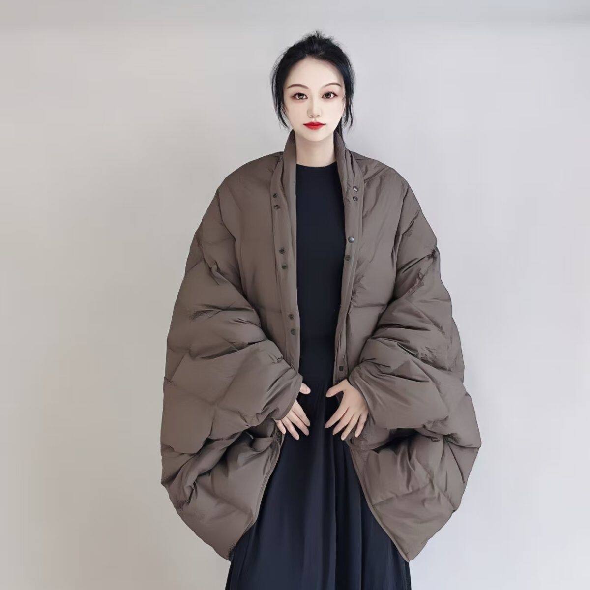 羽绒披肩便携居家多功能毯车保暖毯斗笠裹裙空调户外轻薄羽绒盖毯