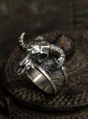 Vintage black goat open ring grams dark demon satanic niche