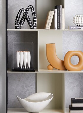 档家居花书柜组合轻奢博古架样板间装饰品摆件公室书房软装