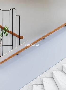 eQp欧式扶手简约轻奢实木现代别墅室内防滑铁艺楼梯阁楼靠墙防摔