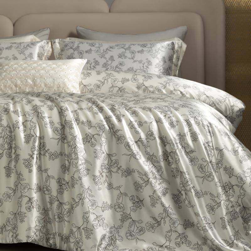 高档印花真丝四件套裸睡丝滑桑蚕丝冰丝被套天丝床单床笠床品,纺织面料/辅料/配套,纺织机械配件,淘宝优惠券,粉丝福利购,淘宝优惠卷