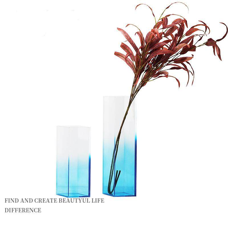简约欧式浅色亚克力蓝色渐变花器花瓶摆件样板房软装饰品摆设,纺织面料/辅料/配套,纺织机械配件,淘宝优惠券,粉丝福利购,淘宝优惠卷