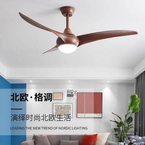美式复古风扇灯家用客厅餐厅灯风扇一体工业风吊顶大风力风扇吊扇