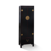 新中式 饰门厅柜定制 衣柜简约复古2门卧室实木榆木储物立柜书柜装