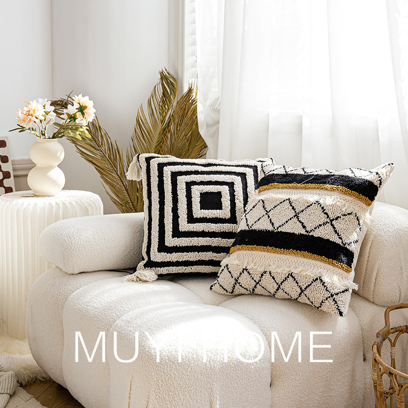 摩洛哥风情圈圈绒抱枕套客厅午睡沙发方枕复古靠枕套卧室腰枕套