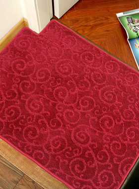 华德 红色祥云厨房卧室床边阳台门口玄关防滑家用地毯可定制水洗