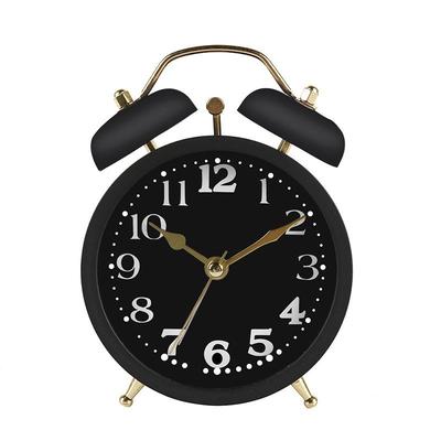 金属打铃小闹钟时钟静音 学生起床响亮 复古装饰准时带灯