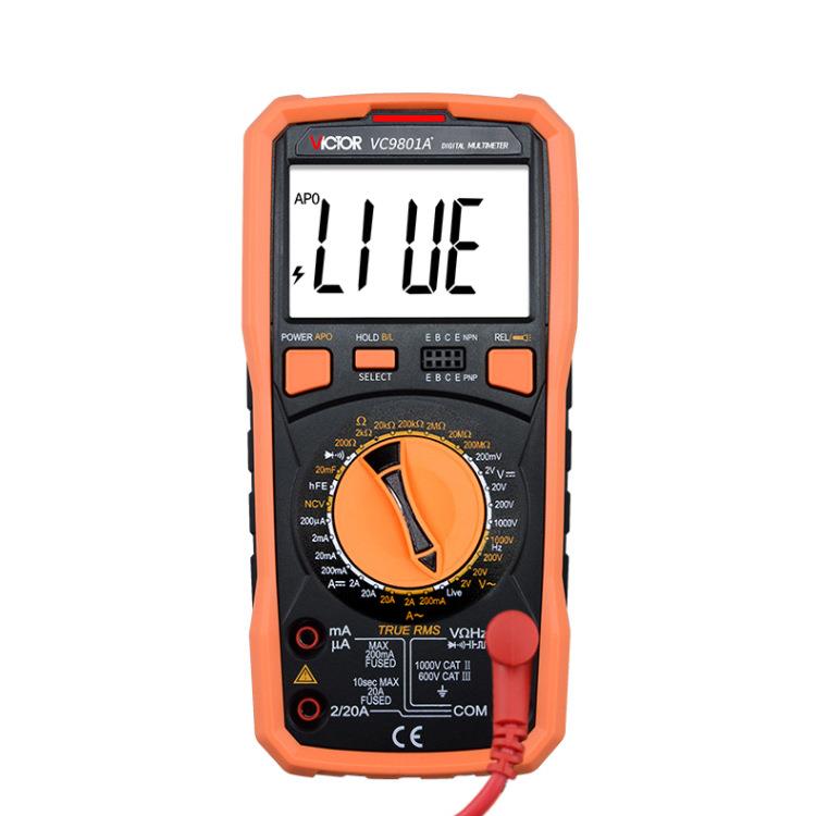 数字万用表VC9801A+高精度数显电容电阻交直流电压电工防烧万用表