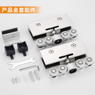 玻璃移门吊轮 静音吊滑轮轨道玻璃推拉门吊轮吊轨 厨房玻璃门滑轮