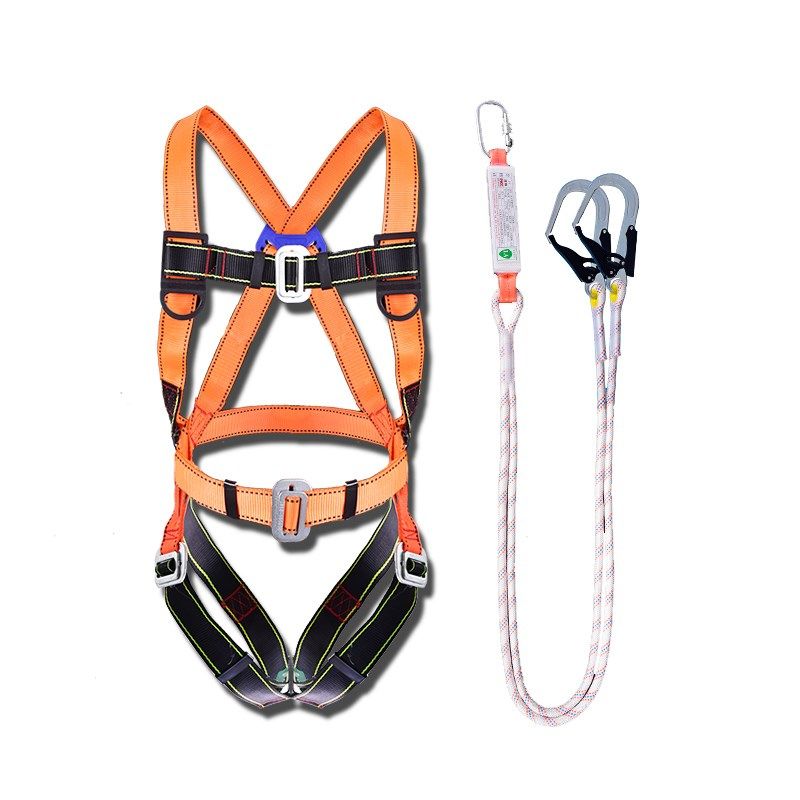 高空作业全身5五点式安全带双挂钩保险带登高施工安全绳套装国标