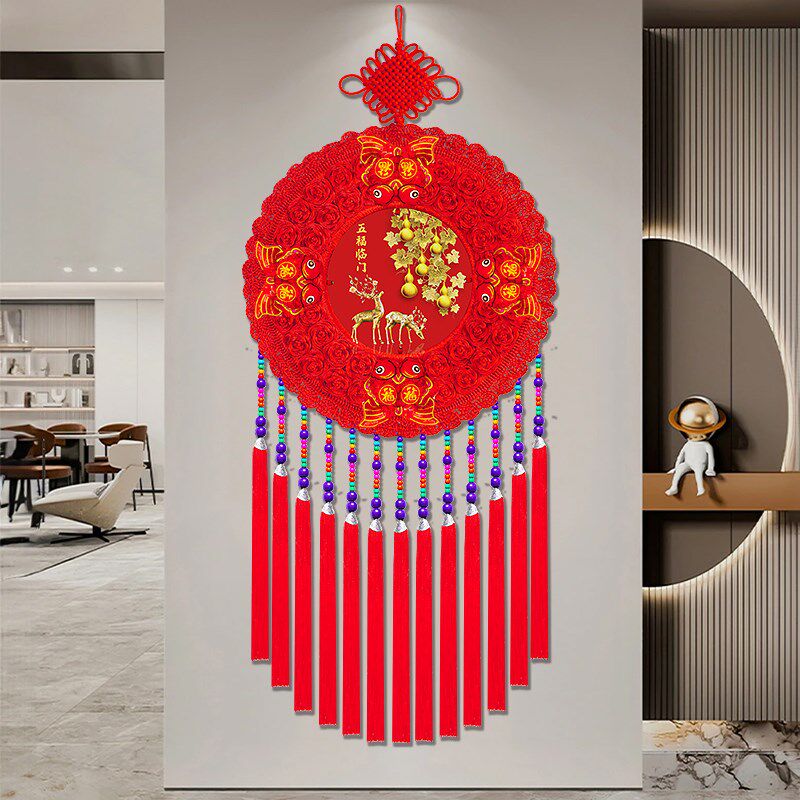 新款中国结挂饰手工平安结高档入户门福挂件客厅大号乔迁春节装饰