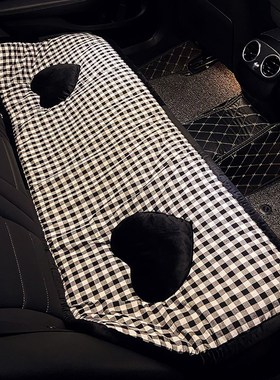 汽车坐垫2024新款黑色爱心冬季毛绒女士车内座椅后排座垫四季通用