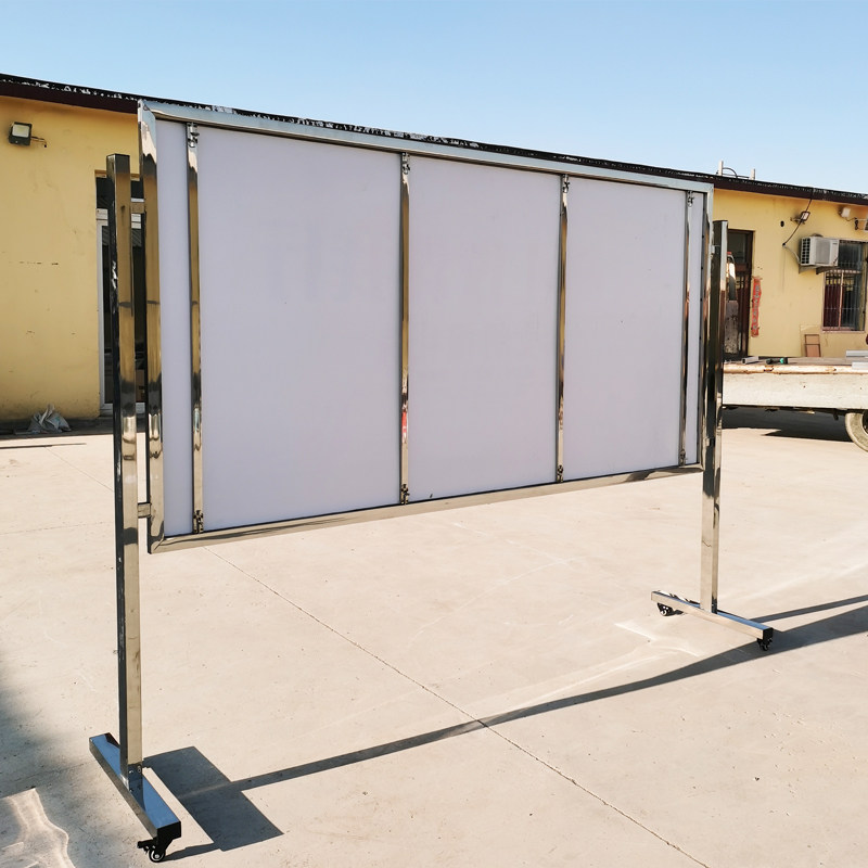 不锈钢移动斜面宣传栏公告栏公示栏户外展架广告牌展示板架子校园