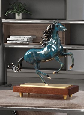 马到成功a黄铜马摆件送领导办公室客厅博古架柜子公司开业礼品