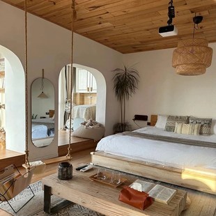 原木板实木吊顶香柏木原色诧寂风格 老木板旧木板复古工业风格