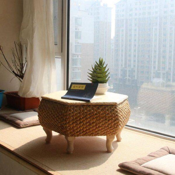 藤编榻榻米茶几家用藤艺飘窗桌子炕桌民宿用炕几可储物创意小茶台