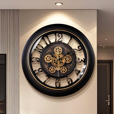 挂钟创意艺术客厅免打孔钟表现代挂墙时F钟简约2025新款高级感大