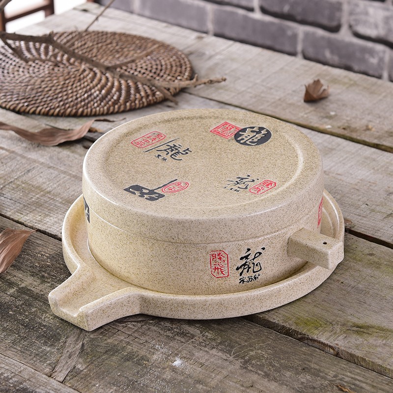 复古仿古石磨豆腐餐具盘子农家菜特色创I意意境菜酒店私房菜菜盘