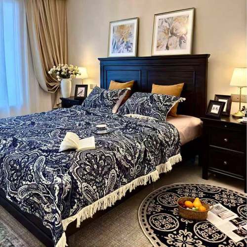 出口4层纱布提花流苏毯 车载毯水洗棉柔软透气沙发巾纱布毛巾被