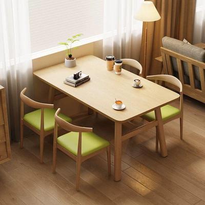 小户型家用餐桌现代休闲餐厅餐桌椅子组合出租屋长方形简约饭桌子