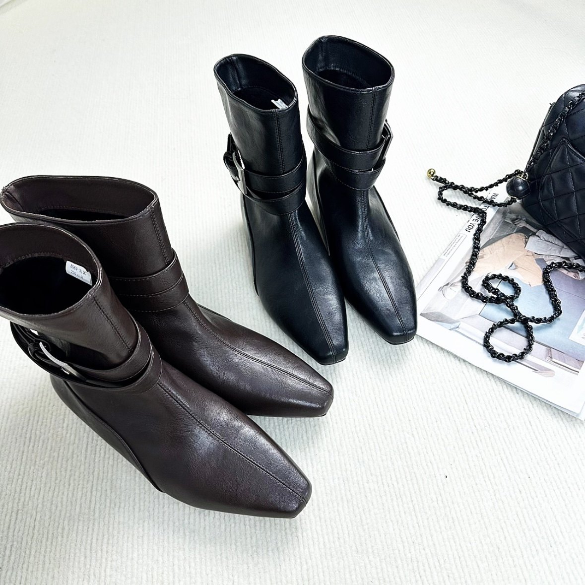 复古短筒骑士靴女2026新款粗跟方头小众西部牛仔靴显脚小短靴,女鞋,马丁靴,淘宝优惠券,粉丝福利购,淘宝优惠卷