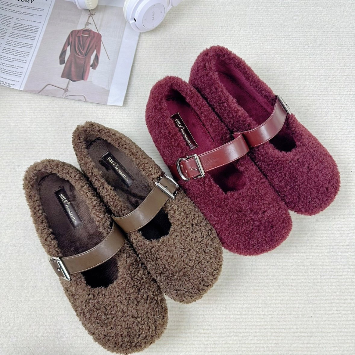 网红爆款羊羔毛浅口玛丽珍鞋2026新款平底软底舒适百搭毛毛女鞋子,女鞋,玛丽珍鞋,淘宝优惠券,粉丝福利购,淘宝优惠卷