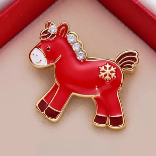 马上有钱小红马胸针轻奢小众女款新款高级精致感百搭别针礼品YL