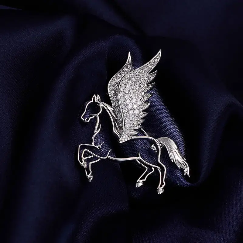 时尚创意感简约飞马精致镂空胸花高档西装外套配饰礼品套组YL