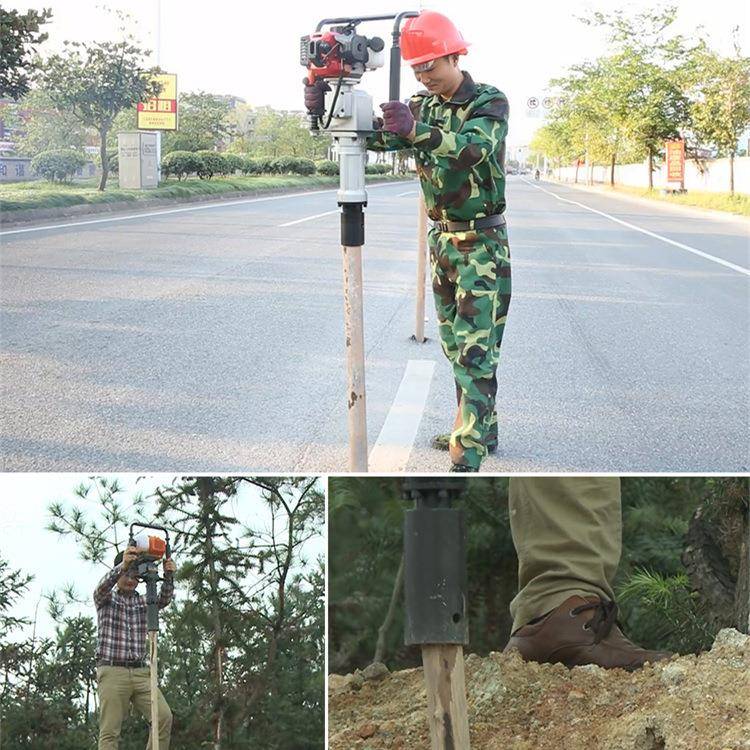 小型木桩钢桩植桩机便捷式冲击打桩神器多功能单人手持式植桩机