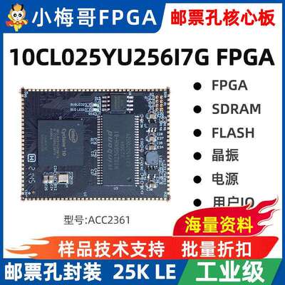 小梅哥10CL025 Cyclone10LP FPGA核心板altera开发板邮票孔工业级