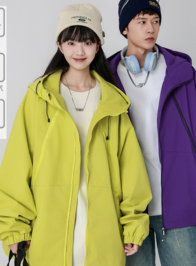 Runing X2025新款冲锋衣男女同款户外防风防水登山服情侣外套